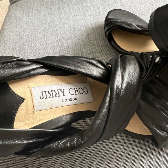 Jimmy Choo Lalia Black Leather 85 Sandals Heels Size 36 - Picture 11 of 12